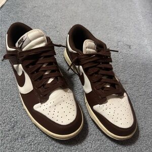 Nike Men's Chocolate Brown and White Sneakers